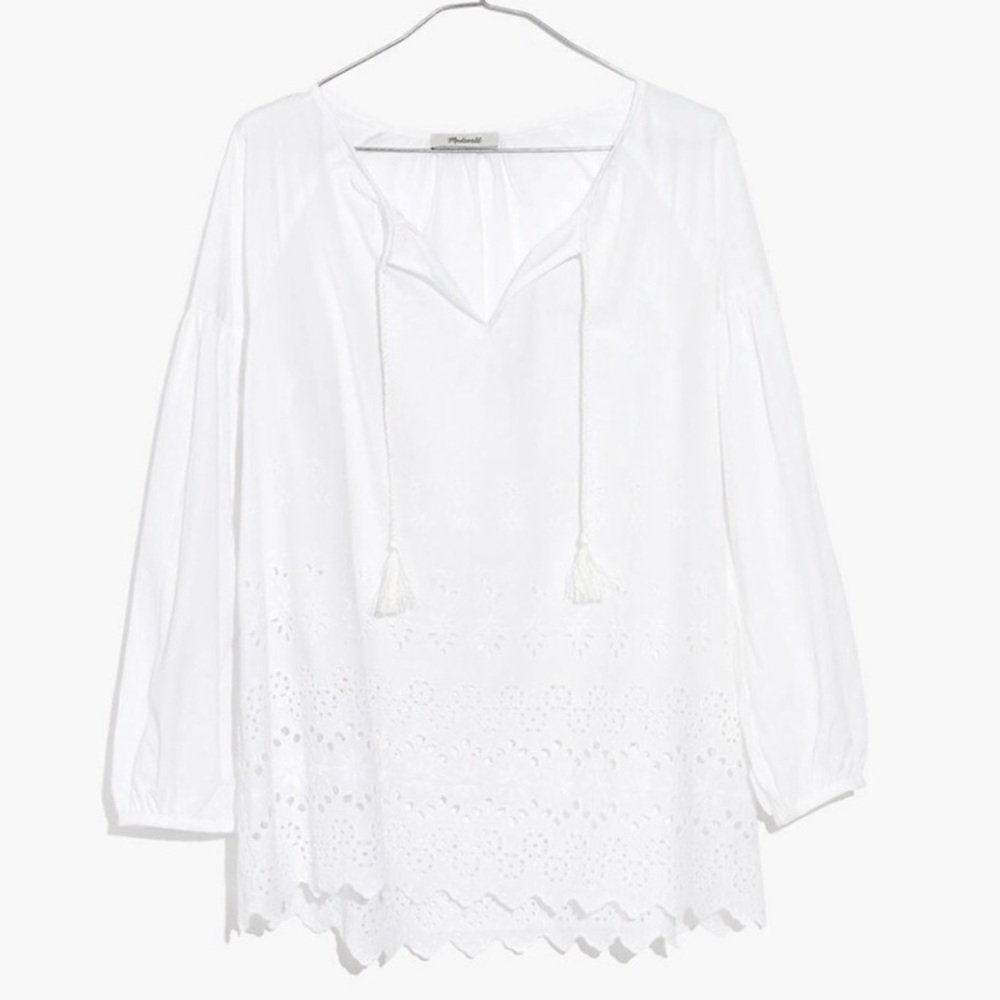 Madewell Eyelet Lace Embroidered Blouse